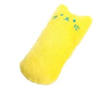 1 jouet en peluche pour chat et chaton - Jouet à mâcher - Griffes - Mordant le pouce et la menthe - Jouet interactif pour animal domestique - Jaune - Économique