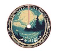 1 jupe de sapin de Noël imprimée « Not All Who Wander Are Lost » - Décoration de Noël d'intérieur