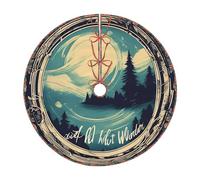 1 jupe de sapin de Noël imprimée « Not All Who Wander Are Lost » - Décoration de Noël d'intérieur