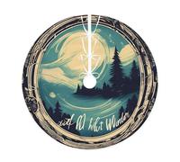 1 jupe de sapin de Noël imprimée « Not All Who Wander Are Lost » - Décoration de Noël d'intérieur