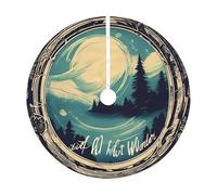 1 jupe de sapin de Noël imprimée « Not All Who Wander Are Lost » - Décoration de Noël d'intérieur