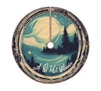 1 jupe de sapin de Noël imprimée « Not All Who Wander Are Lost » - Décoration de Noël d'intérieur