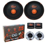 1 Kit 2 voies SP AUDIO SP-EM6.5 KIT, 16,5 cm 6,5"", 200 W RMS, 400 W max, 4 ohms, 2 midrange, 2 tweeters et 2 crossover, 1 kit