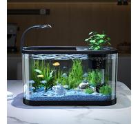 1 Kit Aquarium Débutant, Kit Démarrage Aquarium Compact, Kits De Démarrage D'aquariums, Bac Poisson Combattant Débutant, Petit Aquariums De Betta Transparent