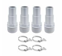 1 kit d'adaptateur de tuyau de piscine avec 8 pinces, adaptateur de tuyau de rechange de 3,2 cm à 3,8 cm, compatible avec les pompes à filtre, les générateurs de chlore et les systèmes de sel pour