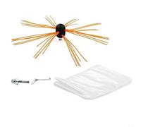 1 kit de balayage électrique de cheminée avec tête de brosse en nylon flexible pour le nettoyage des conduits, design anti-rayures pour les grilles d'aération de poêle résidentielles et commerciales