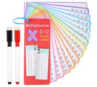 1 kit de jeu d'apprentissage - Table de multiplication avec 15 feuilles d'exercices, 1 carte d'apprentissage 1 x 1, aide à la rupture - Tableau de multiplication - Aide au calcul - Effaçable à sec