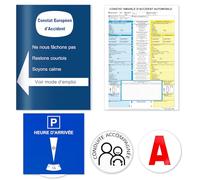 1 Kit de Jeune Conducteur Constat Amiable Accident Disque Parking Bleu de Stationnement Automatique Disque A Voiture Magnétique Conduite Accompagnée Magnetique Accessoires Auto Le Pack Pour DéBu (1)