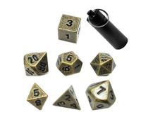 1 kit de mini cubes, 1 boîte de rangement porte-clés, cubes de dés, dés D6, cubes D6, ensemble de cubes en métal, dés multifaces, cubes numériques (noir)