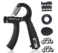 1 kit de musculation des mains, des doigts, de la force de préhension, poignée réglable, 5 à 60 kg, appareil d'entraînement de la main, de l'avant-bras, de la restauration du poignet (1 noir)