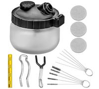 1 Kit de Nettoyage Pour Aérographe, Pot De Nettoyage pour Aérographe, Aérographe Pistolet Lavage Nettoyage Outils, Pot En Verre avec Brosses de Nettoyage