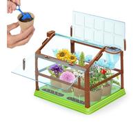1. Kit de plantes pour enfants, kit de culture de plantes pour enfants avec système d'irrigation goutte à goutte et lampe de croissance LED, sans graines ni sol, double étage, jardinage éducatif pour