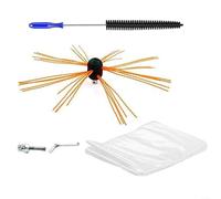 1 kit de ramonage électrique avec tête de brosse en nylon flexible pour le nettoyage des conduits, design anti-rayures pour les grilles d'aération de poêle résidentielles et commerciales (ensemble de