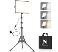 1 kit d'éclairage pour photographie, kit d'éclairage vidéo NiceVeedi 25 W, 2900-7000 K à intensité variable avec trépied, lumière de flux de 185,4 cm pour enregistrement vidéo