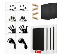 1 kit d'empreintes de pattes de chien et chat en plâtre avec cadre, coffret cadeau pour bébé dans un carton, empreintes de pattes de chien, cadeau idéal pour les anniversaires
