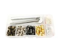 1 kit d'œillets de 5 mm - 4 couleurs - Aspect vieilli - Avec rondelles - Œillets en laiton pour cuir, toile, vêtements, chaussures, ceintures, sacs, travaux manuels, auvents, bricolage, tissu