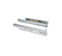 (1 Kit) Paire de coulisses invisibles pour tiroirs, à roulettes, 300 mm, sortie totale, système push, Zingué
