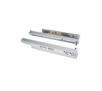 (1 Kit) Paire de coulisses invisibles pour tiroirs, à roulettes, 300 mm, sortie totale, système push, Zingué