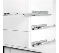 (1 Kit) Paire de coulisses invisibles pour tiroirs, à roulettes, 350 mm, sortie totale, système push, Zingué Zingué G