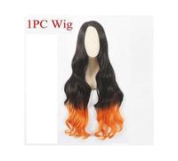 (1,L)Anime Kamado Nezuko Cosplay Costume Demon Slayer Cosplay Uniform Clothes Kimono Wig Props Set Halloween Costume for Kids Adult
