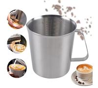 1 l Avec graduation Gobelet doseur en acier inoxydable - Grande tasse de mesure - Pichet à lait - Pour les voyages, le camping