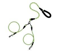 1 laisse réglable portable pour animal domestique avec deux poignées réfléchissantes nocturnes, laisse rétractable X2O9 pour chien