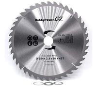 1 lame de scie circulaire 254 x 30 mm 40 dents + 3 bagues de réduction à 25,4/20/16 mm pour scie radiale Metabo KS 254 Plus, scie radiale KGS 254 M.