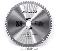 1 lame de scie circulaire 254 x 30 mm 60 dents + 3 anneaux de réduction sur 25,4/20/16 mm pour scie circulaire Einhell TC-TS 2025/2 eco