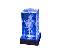1 lampe de nuit Genshin Impact périphérique en cristal sculpté 3D avec base d'éclairage colorée (style 1)