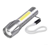 1 lampe de poche + 1 câble de données USB lampe torche de poche rechargeable pour banque d'alimentation XPE principale LED double lumière XPE + COB (E)
