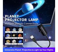 1 lampe de projection de planète 10-en-1, lumière d'atmosphère de planète rotative à 360°, convient pour la chambre, le salon et la veilleuse, comprend Vénus, Jupiter, Mercure, les étoiles, la lune, l