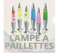 1 LAMPE LAVE DISCO PAILLETTES BULLES 35 CM LUMINEUX DECO