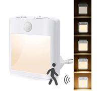 1 Led veilleuse Prise de courant Détecteur de mouvement Lumière 2 modes de couleur Dimmable Lampe de nuit Pour l'intérieur Couloir Chambre à coucher Chambre d'enfant Cuisine Escalier