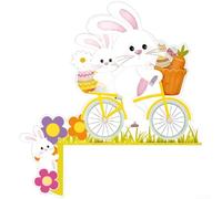 1 lettre décorative de porte de Pâques lapin décoration de porte pour porte de porche sur le thème de Pâques en bois de peuplier (B135 gauche)