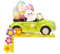 1 lettre décorative de porte de Pâques lapin décoration de porte pour porte de porche sur le thème de Pâques en bois de peuplier (B133 gauche)