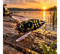 1 leurre de pêche à la cigale, appât insecte de surface, appât de surface | Matériel compact de style cigale pour étang d'eau douce et lac - Présentation en surface - Design facile à transporter - 4 cm