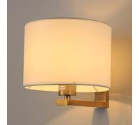 1-Light Led Wall Sconces, Indoor Sconce Light Fixture for Living Room with Cylindrical Fabric Lampshade, E27 Base, Iron Body Wall Lighting for Hallway Living Room Study Office(Chrome,Dark Color)/D/K C