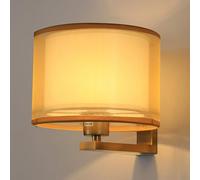 1-Light Led Wall Sconces, Indoor Sconce Light Fixture for Living Room with Cylindrical Fabric Lampshade, E27 Base, Iron Body Wall Lighting for Hallway Living Room Study Office(Chrome,Dark Color)/D/C