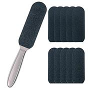 1 lime professionnelle pour pédicure et callosités pour peaux dures, râpe à pieds en acier inoxydable avec 10 recharges gratuites avec deux côtés simples pour bain et pédicure