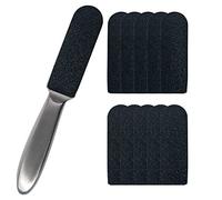 1 lime professionnelle pour pédicure et callosités pour peaux dures, râpe à pieds en acier inoxydable avec 10 recharges gratuites avec deux côtés simples pour bain et pédicure