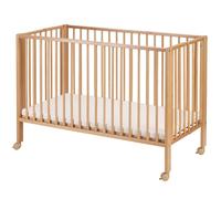 tiSsi Lit bébé d'appoint pliable Jori Natural 120 x 60 cm hêtre massif naturel