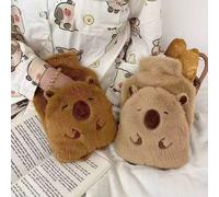 1 litre (33,8 oz) Bouteille d'eau isotherme en PVC avec design mignon d'animal en peluche, sac de chauffage portable détachable, bouteille d'eau chaude à chauffage rapide et chaleur durable, excellent