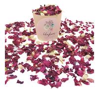 1 Litre Confettis de Mariage Fleurs séchées naturelles Biodégradable Naturel Pétales de Rose Jasmin Décoration Mariage Table, Bohème Champêtre Confettis à Lancer Artisanat France (Rose)