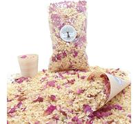 1 Litre Confettis de Mariage Fleurs séchées Naturelles Biodégradable Pétales de Pivoine Rose Jasmin Ivoire Décoration Mariage Bohème Champêtre Petales a Jeter Artisanat France (Rose,Blanc)