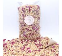 1 Litre Confettis Mariage Petales de pivoine rose, Jasmin Ivoire, Fleurs séchées en Vrac, Décoration de Table Champêtre Bohème Petales a Jeter Mariage - France