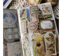 1 livre/20 feuilles de Stickers vintage en PET avec bordure décorative florale et botanique, Matériau d'étiquette de scrapbooking DIY Taille UniquePET