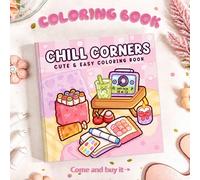 1 Livre "Coin de détente" : 40 pages sur papier épais de 205g - Scènes adorables et chaleureuses pour vous aider à vous détendre, à réduire le stress, à profiter du plaisir de la papeterie, à vous dor