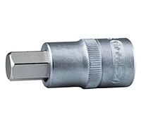 1" Llave de vaso con punta para tornillos con encastre hexagonal, corta, 24 mm