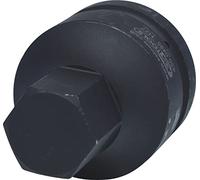 1" Llave de vaso de impacto con punta para tornillos con encastre hexagonal, corta, 27 mm