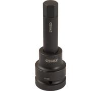 1" Llave de vaso de impacto con punta para tornillos con encastre hexagonal, larga, 17 mm